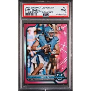 2021 1st Bowman U Chrome Prospects Sam Howell Commanders PSA 9 Pink Refractor SP